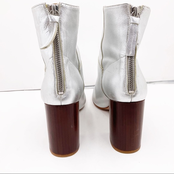 {OFFICE LONDON} Metallic Leather Ankle Boots - Picture 7 of 16